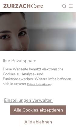 Vorschau der mobilen Webseite www.rehaclinic.ch, RehaClinic