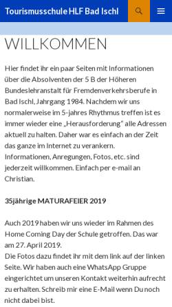 Vorschau der mobilen Webseite hlf1984.watzka.at, Bad Ischl/Österreich - Höhere Bundeslehranstalt für Fremdenverkehrsberufe (HLF)