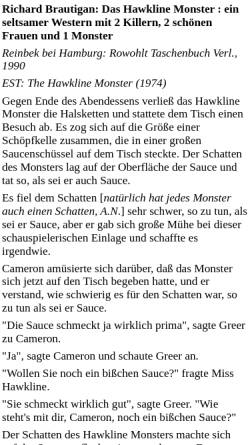 Vorschau der mobilen Webseite wwwuser.gwdg.de, Richard Brautigan: Das Hawkline Monster