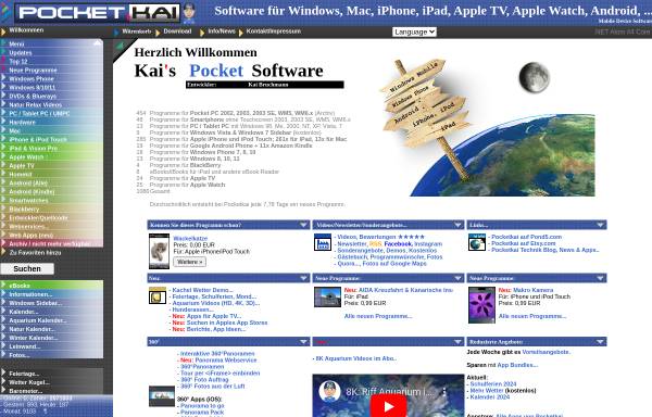 Vorschau von www.pocketkai.net, Kais Windows-CE Software
