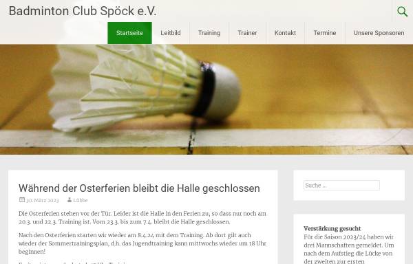Vorschau von www.bc-spoeck.de, Badminton Club Spöck e.V.