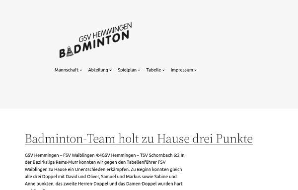 Vorschau von www.badminton-hemmingen.de, Badminton Hemmingen