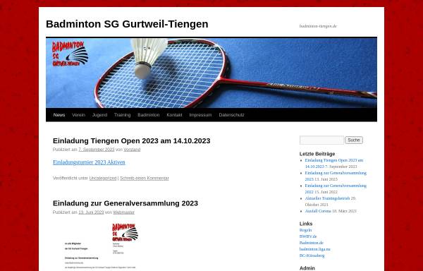 Vorschau von www.badminton-tiengen.de, Badminton SG Gurtweil-Tiengen