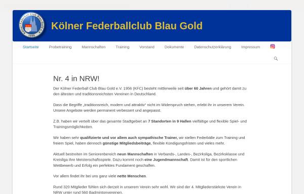 Vorschau von www.koeln-badminton.de, Badminton Verein Kölner Federball Club Blau-Gold