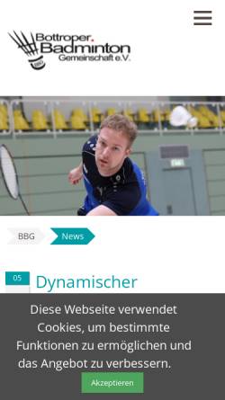 Vorschau der mobilen Webseite www.bottroperbg.de, Bottroper Badminton-Gemeinschaft e.V.