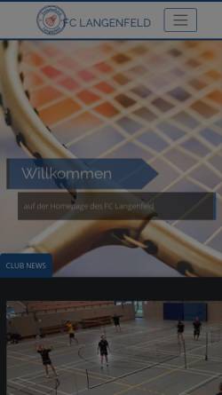 Vorschau der mobilen Webseite fc-langenfeld.de, FC Langenfeld Badminton
