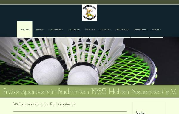 Vorschau von www.badminton1985.de, SV Badminton1985 Hohen Neuendorf e.V.
