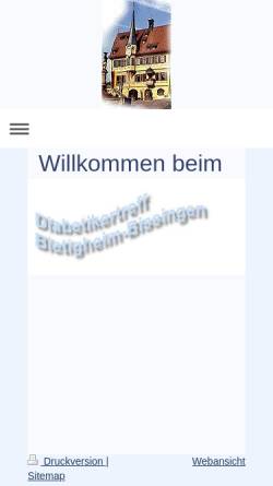 Vorschau der mobilen Webseite www.diabetikertreff-bietigheim.de, Diebetikertreff Bietigheim-Bissingen
