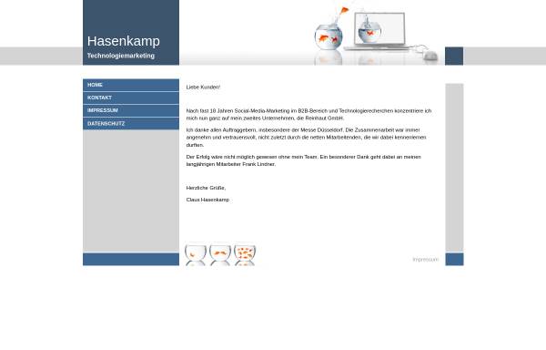 Vorschau von www.hasenkamp.biz, Hasenkamp Technologiemarketing, Inh. Claus Hasenkamp