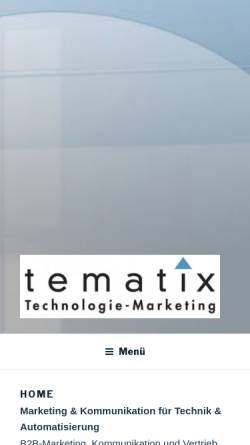 Vorschau der mobilen Webseite www.tematix.de, Tematix - Simone Aschendorff