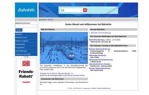 Vorschau von www.bahninfo.de, BahnInfo.de