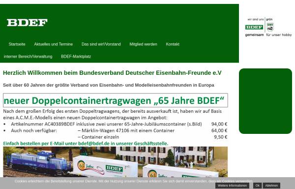 Vorschau von www.bdef.de, BDEF - Bundesverband Deutscher Eisenbahn-Freunde e.V.