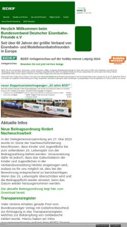 Vorschau der mobilen Webseite www.bdef.de, BDEF - Bundesverband Deutscher Eisenbahn-Freunde e.V.