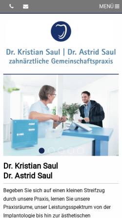 Vorschau der mobilen Webseite www.praxiskreideberg.de, Zahnärztliche Gemeinschaftspraxis, Dr. Saul, Dr. Strittmatter