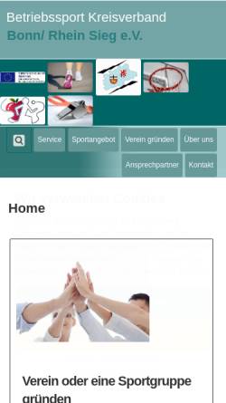 Vorschau der mobilen Webseite www.bkv-bonn.de, Betriebssport-Kreisverband Bonn/ Rhein-Sieg
