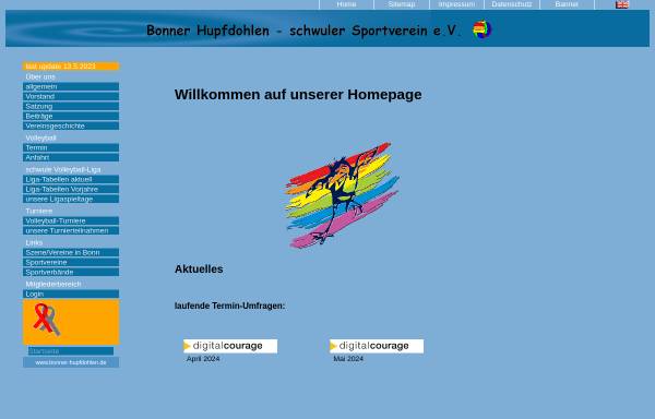 Vorschau von www.bonner-hupfdohlen.de, Bonner Hupfdohlen - schwuler Sportverein e. V.
