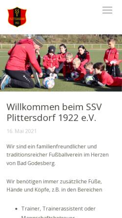 Vorschau der mobilen Webseite www.ssv-plittersdorf.de, SSV Plittersdorf 1922 e.V.