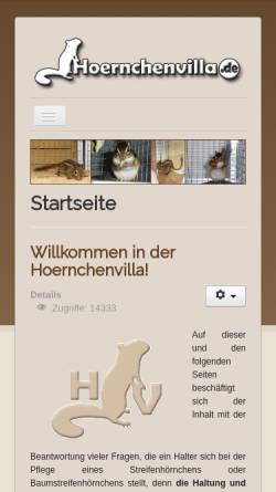 Vorschau der mobilen Webseite www.hoernchenvilla.de, Hoernchenvilla.de