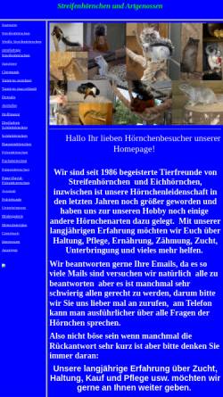 Vorschau der mobilen Webseite www.streifenhoernchen-butzek.de, Streifenhörnchen und Artgenossen