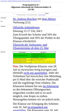 Vorschau der mobilen Webseite www.mathematik.uni-ulm.de, Programmieren II, Ulm