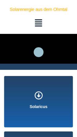 Vorschau der mobilen Webseite www.solaricus.de, Solaricus - thermische Solaranlagen, Uli Balzer