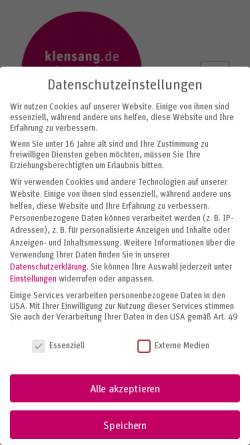 Vorschau der mobilen Webseite www.klensang.de, Klensang, Anke
