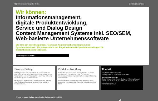 Vorschau von www.h-sechs.de, H6 KommunikationsAgentur