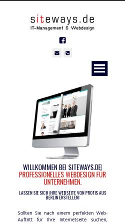 Vorschau der mobilen Webseite www.siteways.de, siteways.de; Jörg Smuskiewiecz