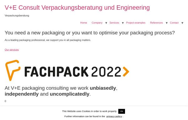 Vorschau von www.ve-consult.de, V+E Consult - Verpackungsberatung und Engineering GmbH