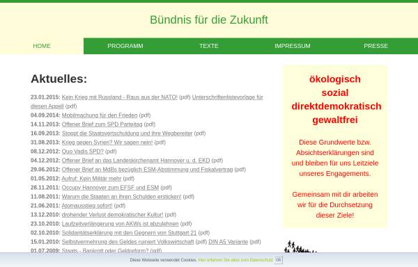 Vorschau von www.buendnis-zukunft.de, Bündnis für die Zukunft