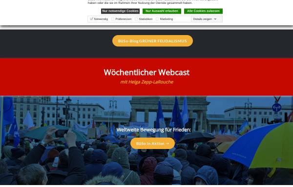 Vorschau von www.bueso.de, Bürgerrechtsbewegung Solidarität (BüSo)