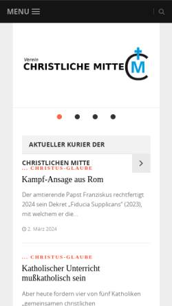 Vorschau der mobilen Webseite www.christliche-mitte.de, Christliche Mitte (CM)