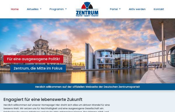 Vorschau von www.zentrumspartei.de, Deutsche Zentrumspartei