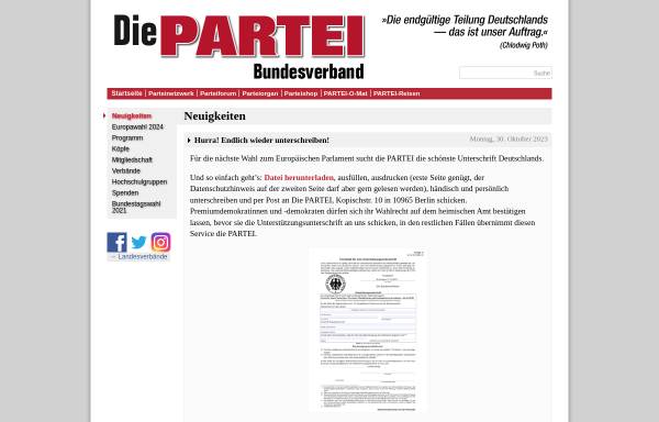 Vorschau von www.die-partei.de, Die Partei