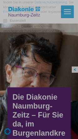 Vorschau der mobilen Webseite www.diakonie-naumburg-zeitz.de, Diakonie im Evangelischen Kirchenkreis Naumburg-Zeitz