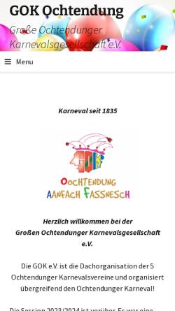 Vorschau der mobilen Webseite www.gok-ochtendung.de, Große Ochtendunger Karnevalsgesellschaft e.V.