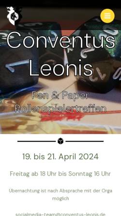 Vorschau der mobilen Webseite www.conventusleonis.de, Conventus Leonis