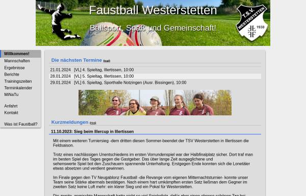 Vorschau von www.faustball-westerstetten.de, TSV Westerstetten 1930 e. V.