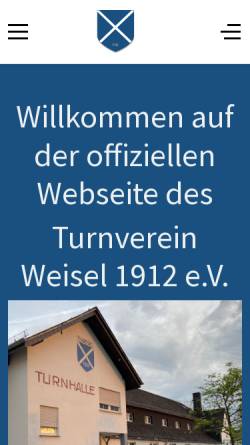 Vorschau der mobilen Webseite www.tvweisel.de, TV Weisel Faustball