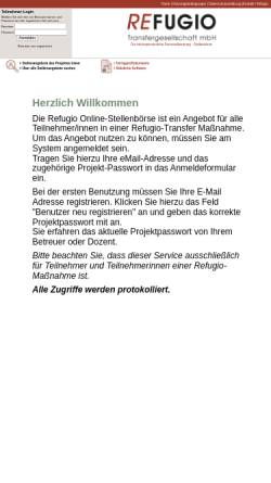 Vorschau der mobilen Webseite refugio-stellenboerse.de, Refugio Transfergesellschaft mbH