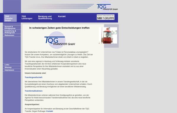 Vorschau von www.tqg-transfer.de, TQG Transfer GmbH