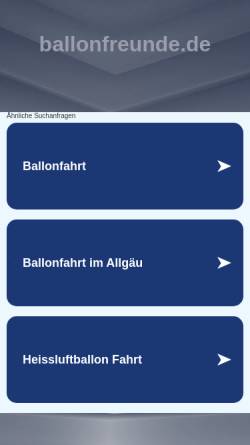 Vorschau der mobilen Webseite www.ballonfreunde.de, Ballonfreunde Nordheide e.V. - Ballonfahrten - Ballon