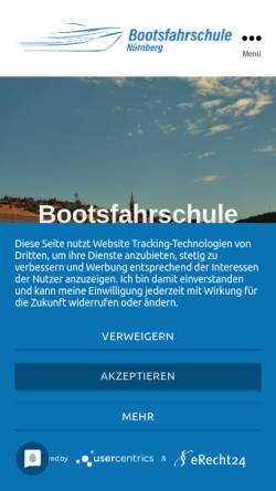 Vorschau der mobilen Webseite www.bootsfuehrerschein-nuernberg.de, Schlauchbootclub Noris