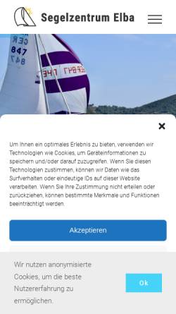 Vorschau der mobilen Webseite www.segelferien.de, Segelzentrum Elba