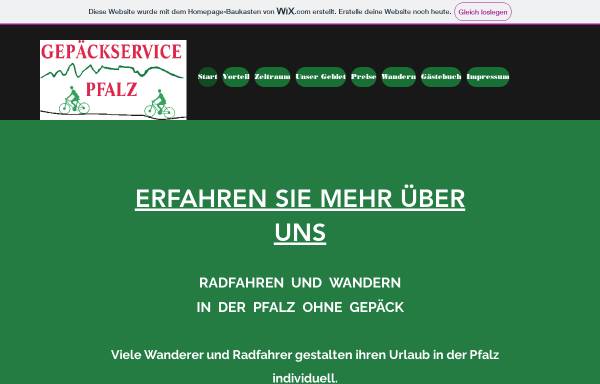 Vorschau von www.gepaeckservice-pfalz.de, Gepäckservice Pfalz, Fam. Steinweg
