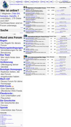 Vorschau der mobilen Webseite www.rad-forum.de, Radreise & Fernradler Forum