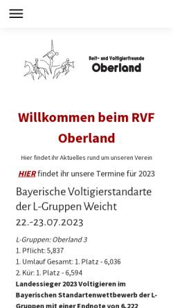 Vorschau der mobilen Webseite rvf-oberland.jimdofree.com, Reit- und Voltigierfreunde Oberland e. V.