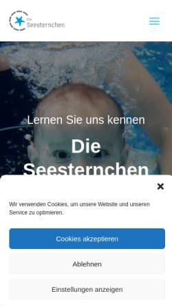 Vorschau der mobilen Webseite www.seesternchen-bonn.de, Seesternchen Kinder- und Babyschwimmen - Bonn