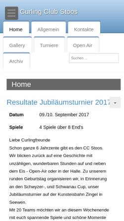 Vorschau der mobilen Webseite www.ccstoos.ch, Curling Club Stoos
