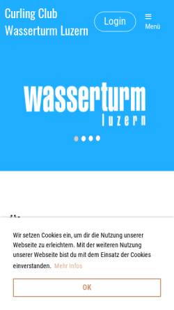 Vorschau der mobilen Webseite www.curling-wasserturm.ch, Curling Club Wasserturm Luzern
